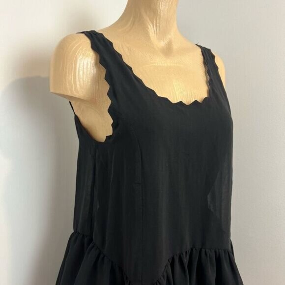 Snidel Women’s Size XSl Black Sleeveless Baby Doll Mini Ruffled Hem Romper Dress - Picture 6 of 13